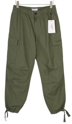 CALVIN KLEIN Essenziell Reguläre Herrenhose XS Grüne Cargo Mit Elastischem Bund