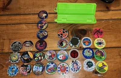 Vintage 1990s Pog Slammer Lot (25+ Slammers & Case) Several Holographic Pieces