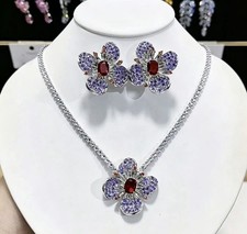 Wedding Bridal CZ Jewelry Set Zirconia Necklace Earrings Set