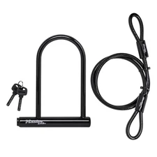 MASTER LOCK 7.25" U LOCK,LOOPED END CABLE 7-1/4 "U LOCK + 4FT.CABLE - BLACK