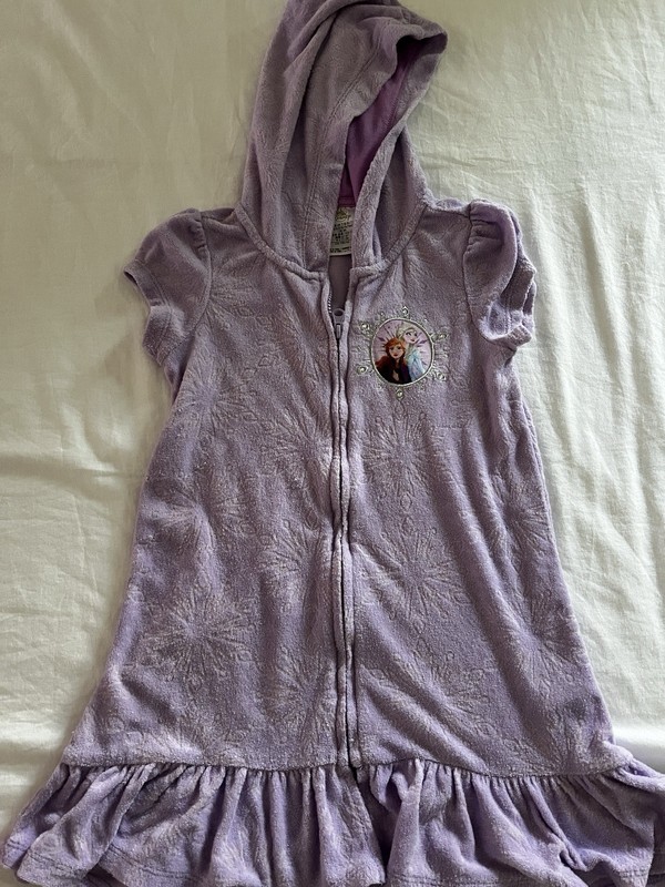 Girls Purple Swim Cover Up 7/8 Disney Themed (Anna & Elsa)