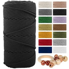 Macrame Cotton Cord 5mmx109 Yard, Munzong Natural 4-Strand Twisted Craft Rope