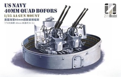 ZIMI MODEL 1/35 US Navy 40mm Quad Bofors AA Gun Mount #ZM-53001 USAsealed