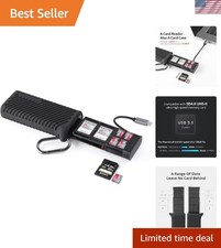 Dual Slot USB 3.1 Type-C Card Reader Storage Case for SD/Micro SD, Waterproof