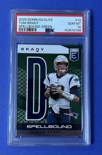 2020 Donruss Elite Tom Brady Spellbound-Green #13 PSA 10 GEM MT