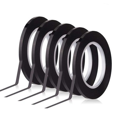 FEPITO 5 Stück schwarzes Kartenband selbstklebend Whiteboard 3 mm * 33 m,