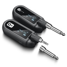 Wireless Guitar System - UHF Transmitter Receiver, Rechargeable Audio, 20 Cha...