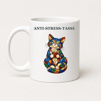 Anti-Stress-Tasse Katze 325 Ml Keramik Kaffeebecher Geschenk Glasoptik