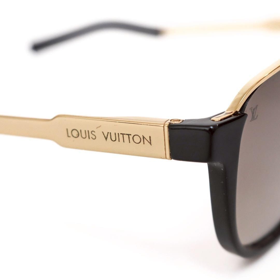 Auth LOUIS VUITTON Mascot Sunglasses Z0936E Black Gold Frame