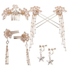 Chinese Hair Sticks,Hanfu Long Tassel Hair Stick Set Traditional Classical Cr...