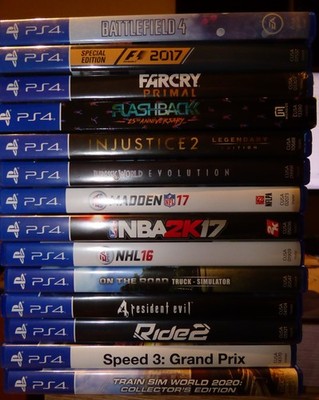 PS4 - 14 Spielepaket in OVP Jurassic World Evolution, Ride 2, F1 2017, Madden 17