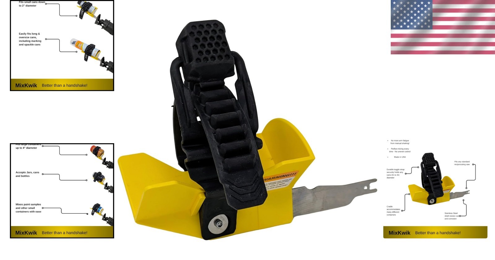 Heavy-Duty Spray Can Mixer Compatible with 2" to 4" Cans - Durable & Effective