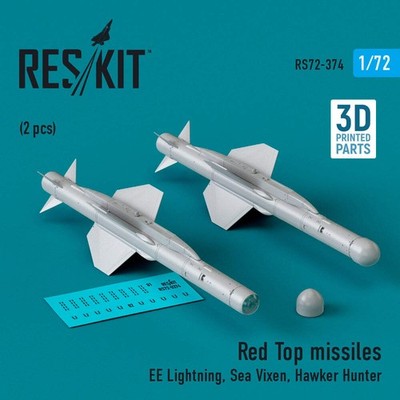 ResKit RS72-0374 1:72 Red Top Raketen (2 Stück) (3D-gedruckt)