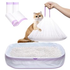 30 Pack Jumbo Cat Litter Box Liners Drawstring Extra Thick Heavy Duty Bags