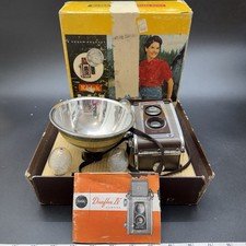 Vintage Kodak Duraflex IV Still Camera Brown Flash Outfit Untested Box Manual