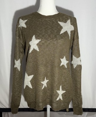 Paper Store Uncharted Threads soft Star sweater Brown White S Relaxed Americana 