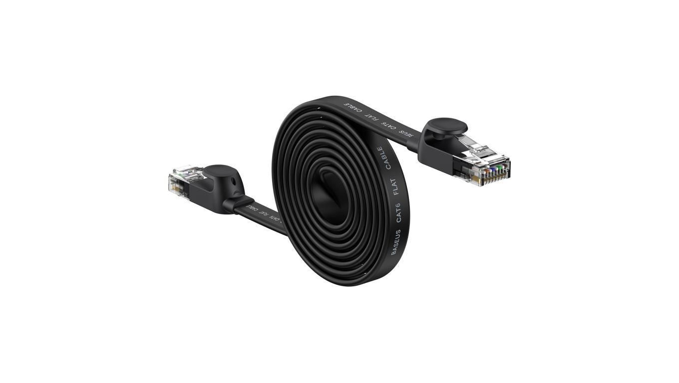Baseus Speed Six kabel sieciowy paski RJ45 1000 Мбитс 2 м черный WKJS000101 2890₽