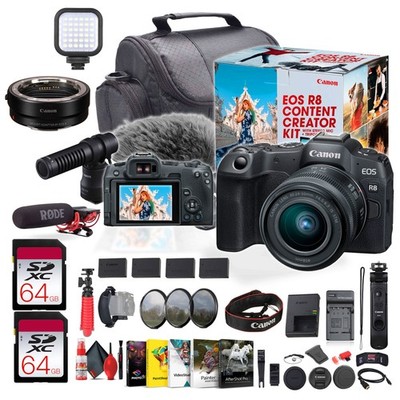 Canon EOS R8 Camera Content Creator Kit with RF 24-50mm f/4.5-6.3 IS STM Lens -