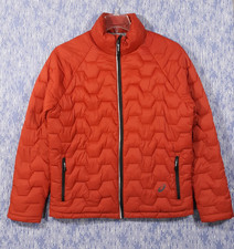 ASICS Puffer Jacket Mens M Orange Full Zip Ny...