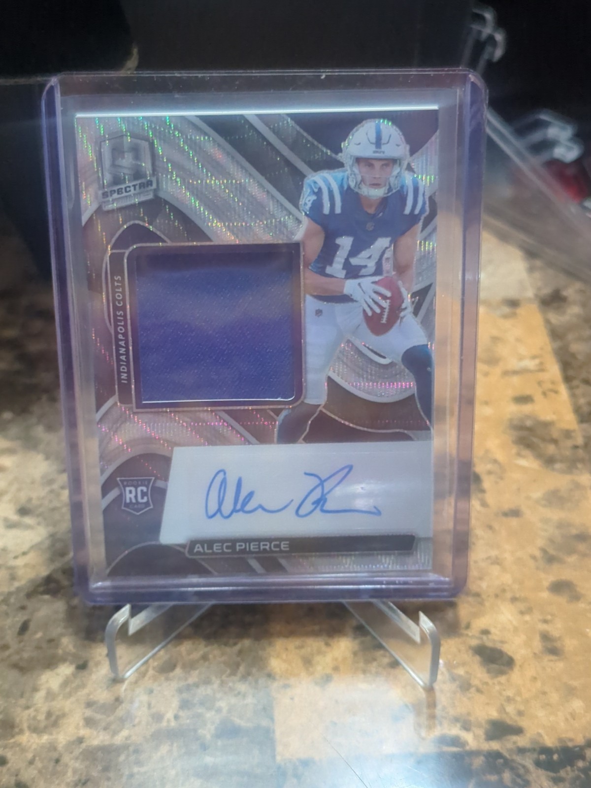 2022 Panini Spectra #219 Alec Pierce RPA Rookie PATCH AUTO Wave /25 Colts
