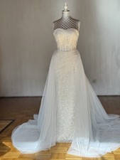 Fischschwanz Brautkleid mit Perlenbesatz, Pailletten & Schleppe |Neu Wedding