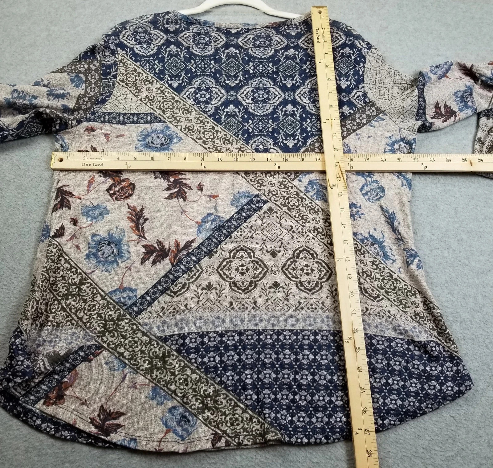 World Unity multicolor bell sleeve pull over boho… - image 5