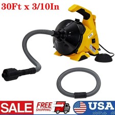 Drain Cleaner Machine 30Ft x 3/10" Snake Sewer Electric Drain Auger Auto Feed