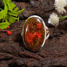 Seam Agate Gemstone Ring 925 Sterling Silver Handmade Agate Jewelry For Gift