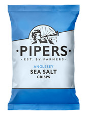 Full Box of 24x 40g Bags Pipers Anglesey Sea Salt Flavour Crisps