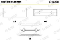 Kurbelwellenlager Glyco H1018/5 0.25Mm FüR Jaguar Peugeot D4FA Ducato D2FA Fiat