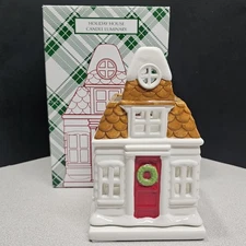 Christmas Slatkin Holiday House Ceramic Luminary Candle Holder Bath & Body Works