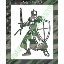 Clear Plastic Stencil - Medieval Knight Templar MB387 2 sizes to pick from
