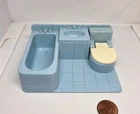Vintage Fisher Price little people one-piece blue bathroom 2551