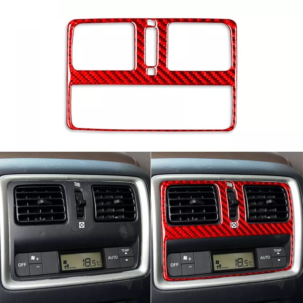 Red Carbon Fiber Interior Rear Air Vent Outlet Trim For Infiniti JX35 QX60 2013+