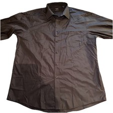 Arrow Men's Dress Shirt Black Regular Fit Long Sleeved 16/16.5 34/35