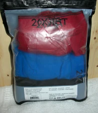 2(X)IST Cotton 3 Mid-Rise Contour Pouch Briefs Underwear Medium Red Blue Black