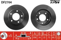 2X Bremsscheibe TRW DF2704 FüR GF Mazda CP Ford Probe MX 626 GE Premacy 5 4 GW 2