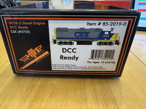 MTH 85-2019-0 escala HO CSX GP38-2 #2722 (YN2) DCC listo | Zustand: Used