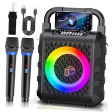 Karaoke Machine with 2 Wireless Microphones, Portable Bluetooth 5.3 Karaoke