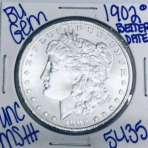 1902 O BU UNCIRCULATED MORGAN SILVER DOLLAR AUTHENTIC U.S.MINT FREESHIPPING 5435