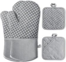 Oven Mitts and Pot Holders Sets 4pcs, Kitchen Oven Glove,High Heat Resistant 550