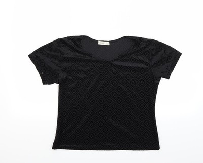 Design Essentials Damen schwarzes Basic T-Shirt Größe 14