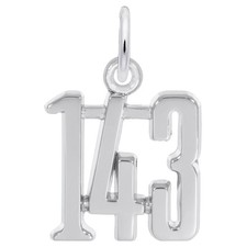 Charms, 1-4-3 I Love You.925 Sterling Silver
