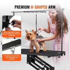 43" Hydraulic Pet Grooming Table Heavy Duty Dog Arm For Medium/ Small Dogs
