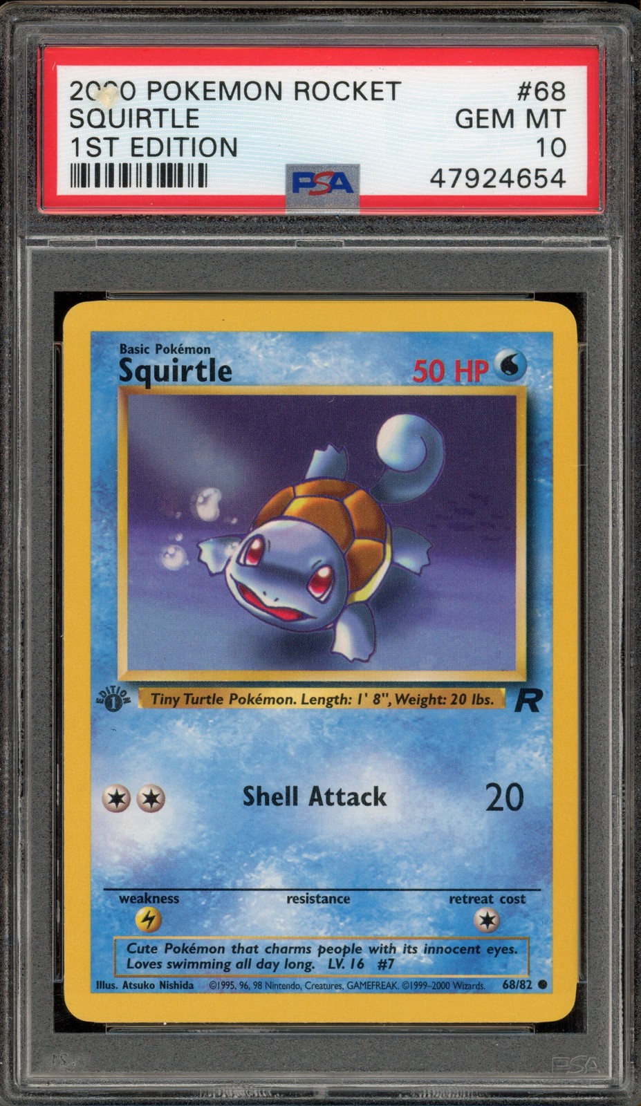 Pokemon Squirtle Team Rocket 1st Edition #68 PSA 10 Gem Mint