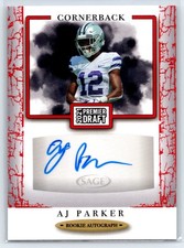 2021 SAGE Premier Draft AJ Parker Rookie Auto Red Parallel RC #A116