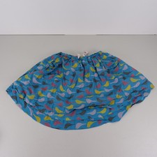 Mini Boden Girls Tiered Bird Print Skirt 2-3 Years Blue Short Lined