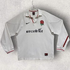 Vtg Distressed Nike England Rugby 1999-2001 Long Sleeve Jersey Men Med 23”x28.5”