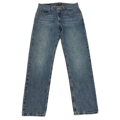 Lee Jeans Herren 34 W 32 L Blau Regular Fit Straight Leg Denim Zip Fly