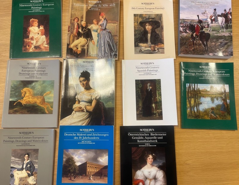 RARE lot of 11 Sotheby’s 19th c. paintings Feb, Nov, Dec 1989